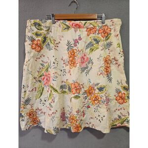 Twyla Blu Floral Bead Embellished Lined Skirt 1X